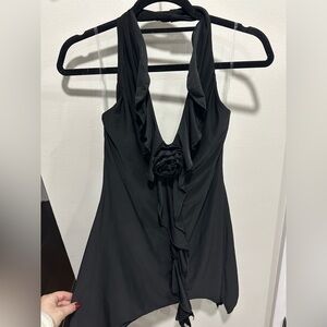 Black silky dress